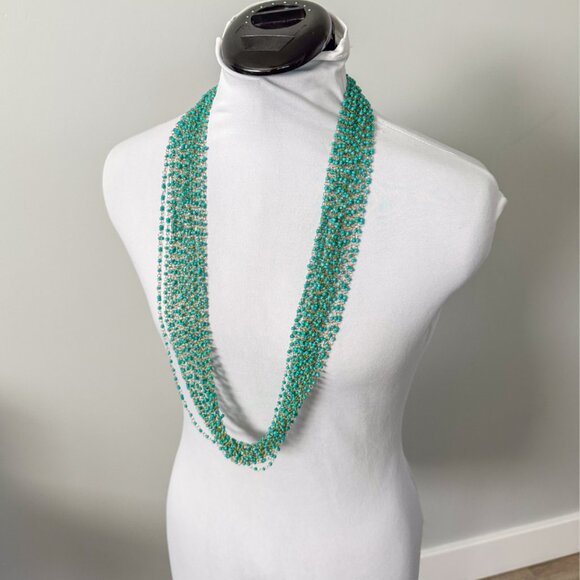 Extra Long Multi Strand Beaded Necklace - Picture 1 of 10